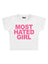 Most Hated Girl Baskılı Crop Baby Tee