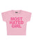 Most Hated Girl Baskılı Crop Baby Tee