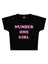 Number One Girl Baskılı Crop Baby Tee
