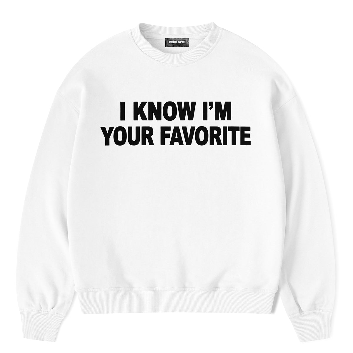 I Know Ön Baskılı Oversize Sweatshirt Beyaz ön görünüm