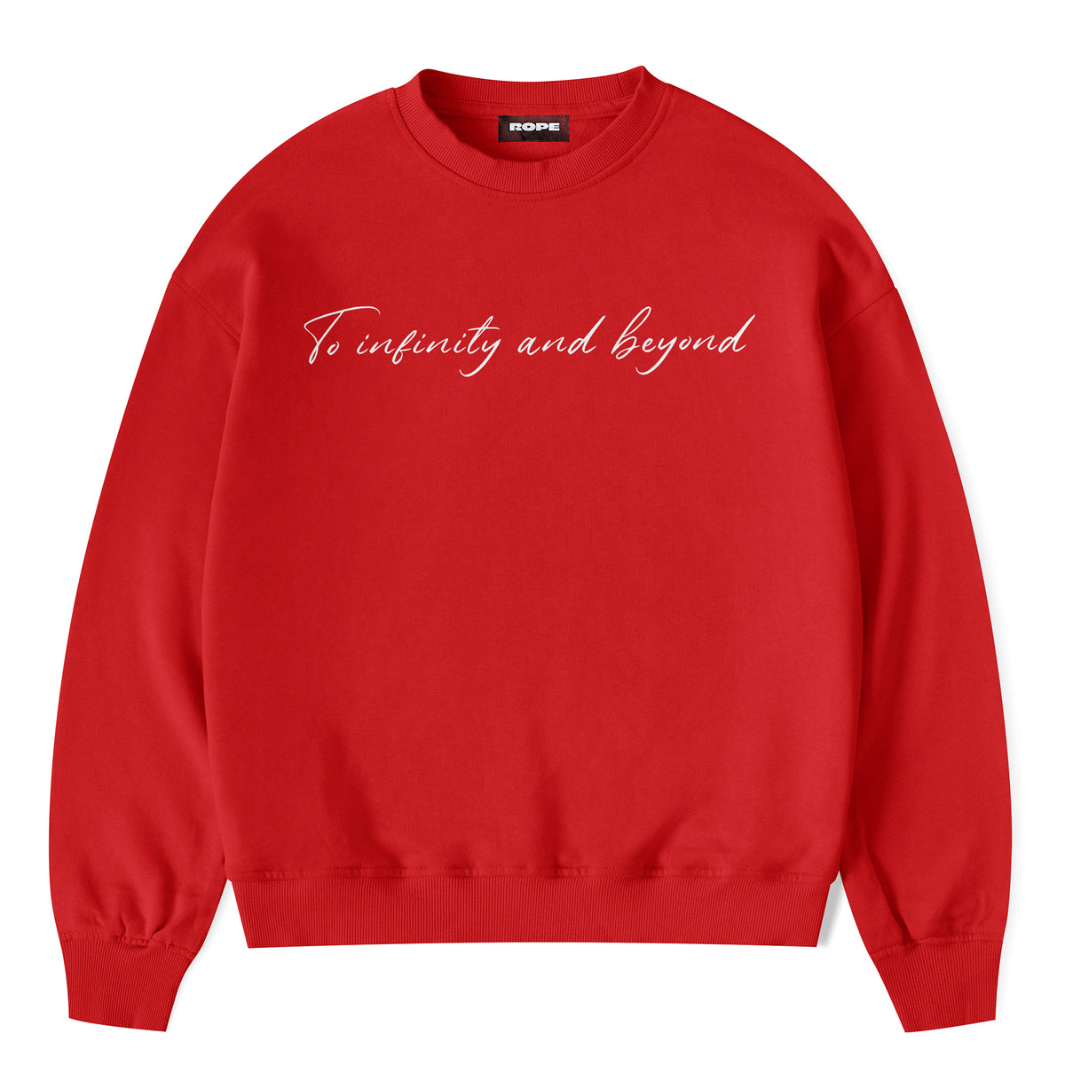 Infinity Ön Baskılı Oversize Sweatshirt Kırmızı ön görünüm
