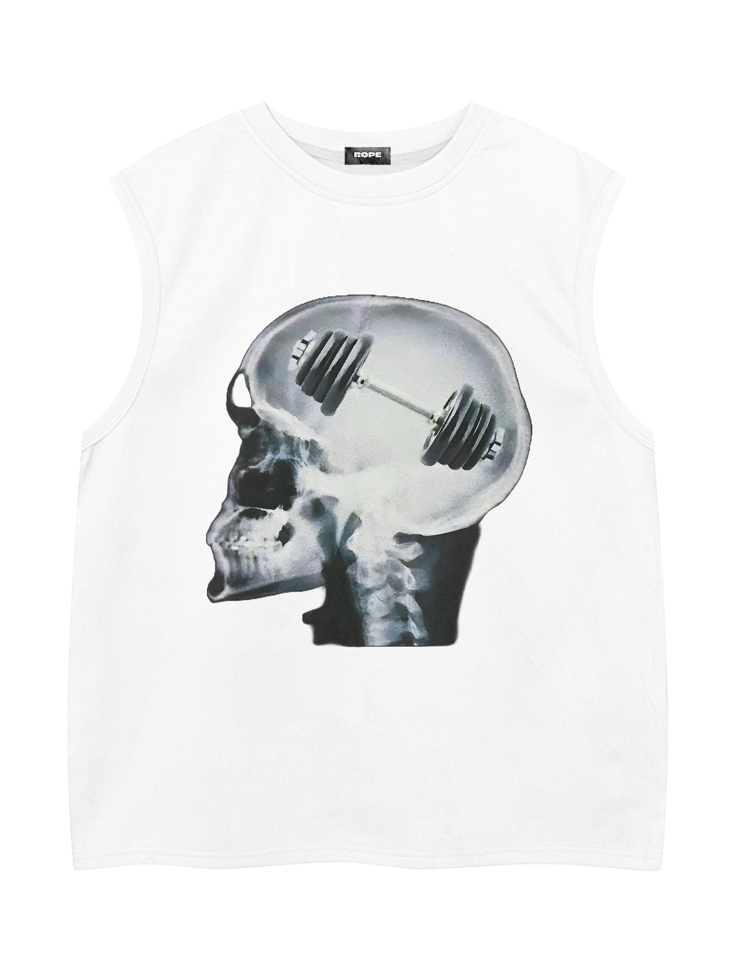 Skeleton Baskılı Kolsuz Tişört