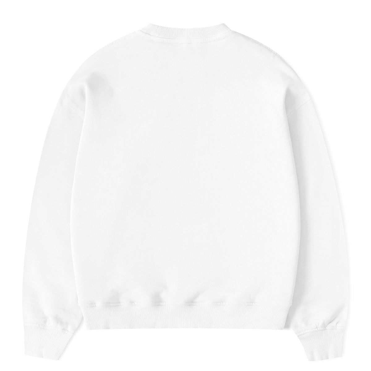 Cat With Ön Baskılı Oversize Sweatshirt Beyaz arka görünüm