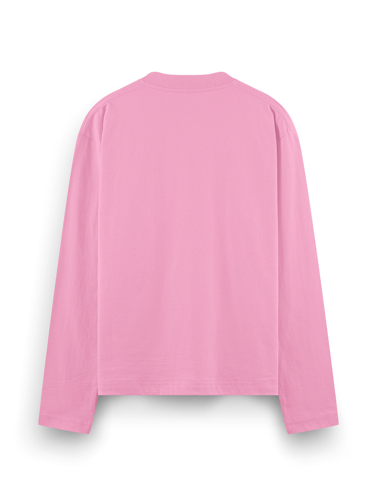 Swag Baskılı Uzun Kollu Oversize Tişört Pembe arka görünüm