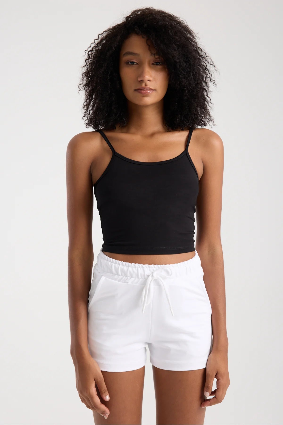 İp Askılı Basic Tank Top Crop