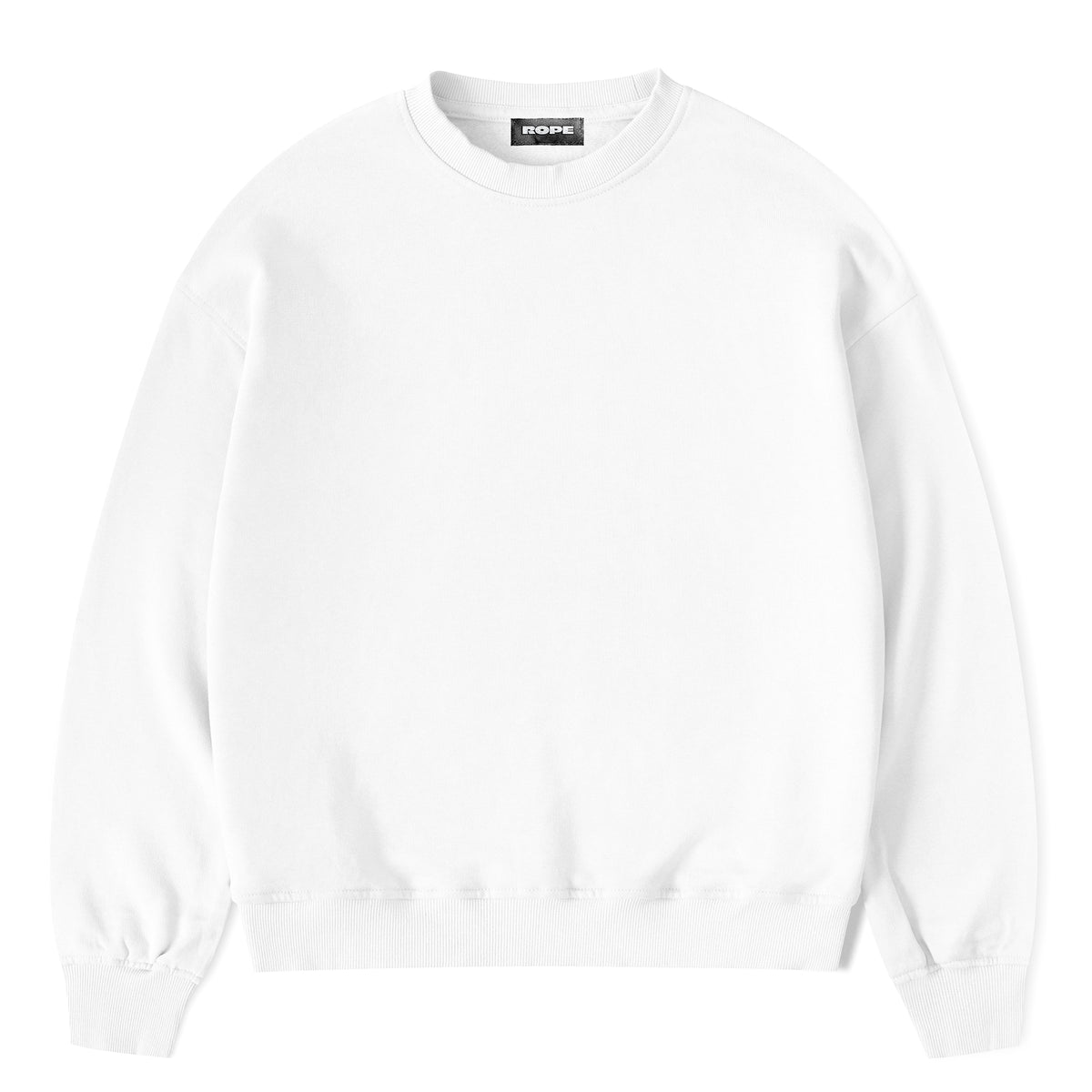 Basic Oversize Sweatshirt Beyaz ön görünüm