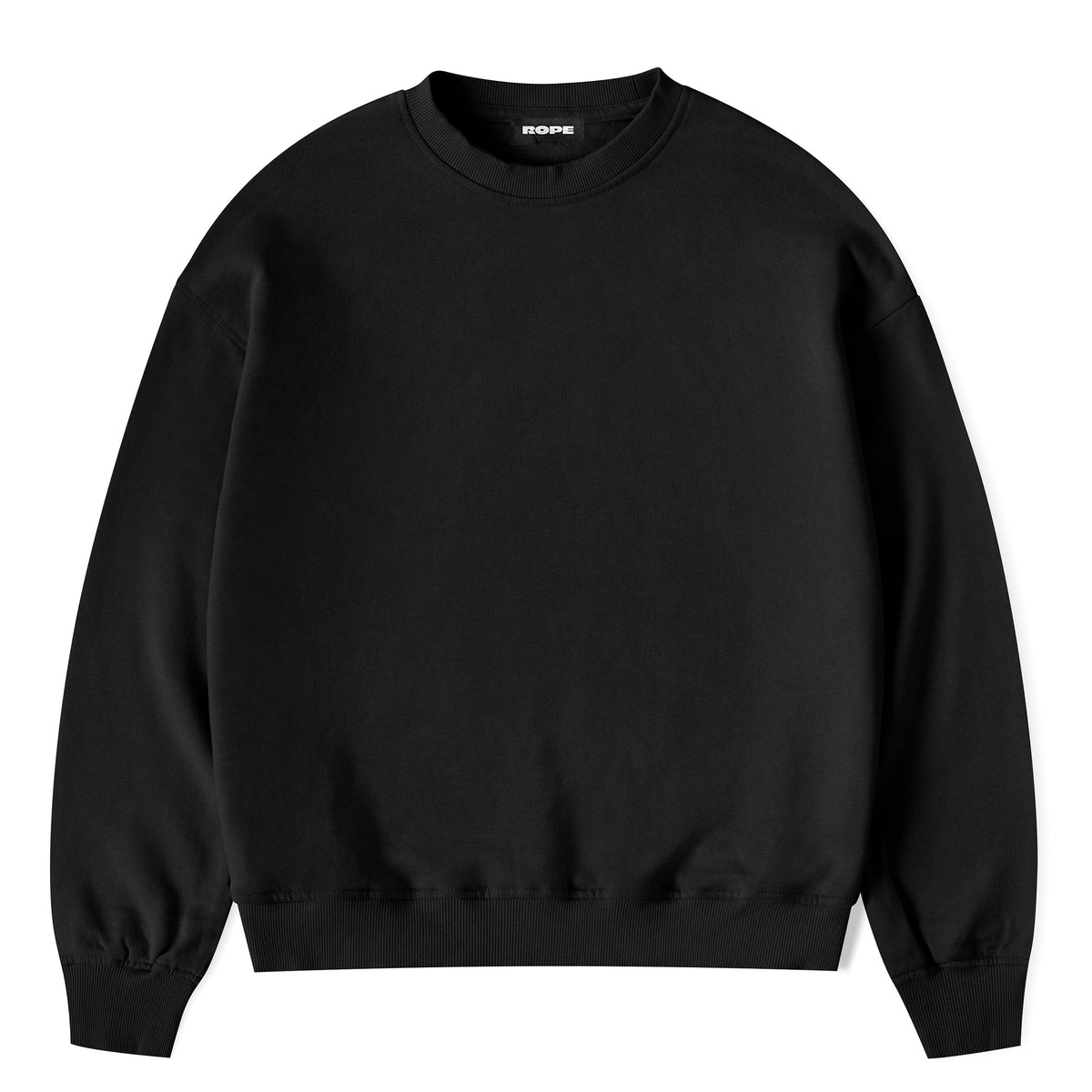 Basic Oversize Sweatshirt Siyah ön görünüm