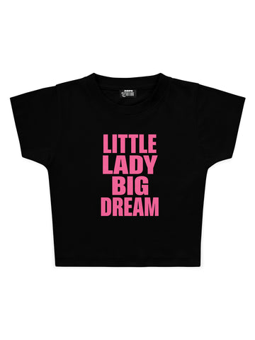 Little Lady Big Dream Baskılı Crop Baby Tee