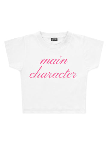 Main Character Baskılı Crop Baby Tee