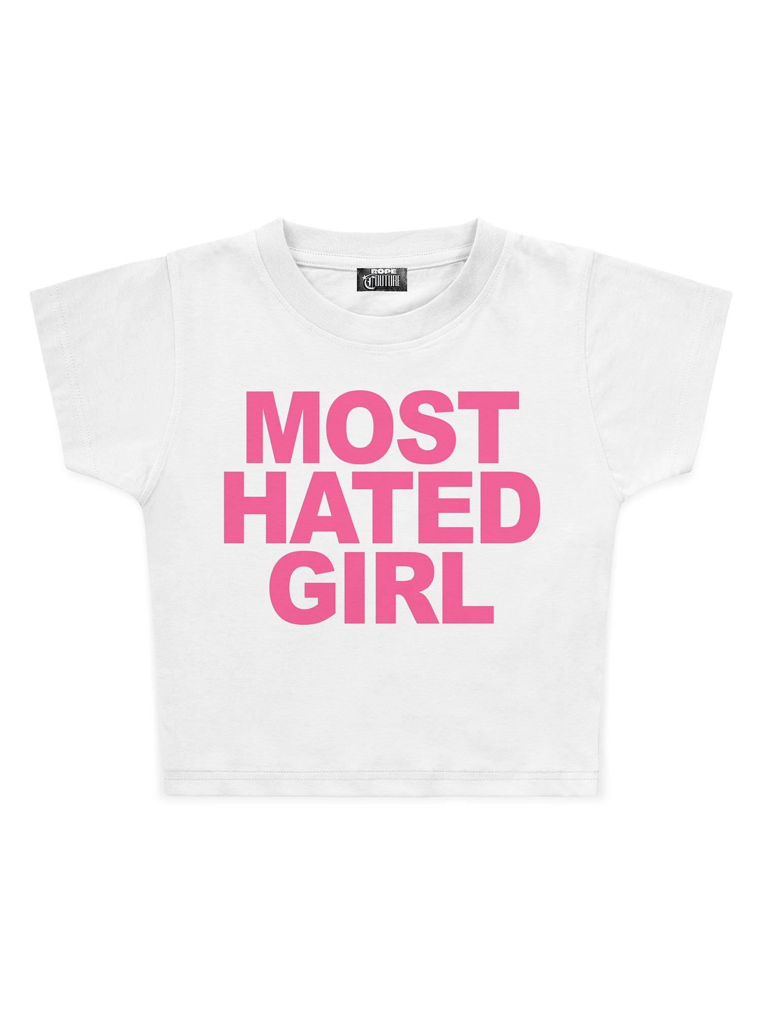 Most Hated Girl Baskılı Crop Baby Tee
