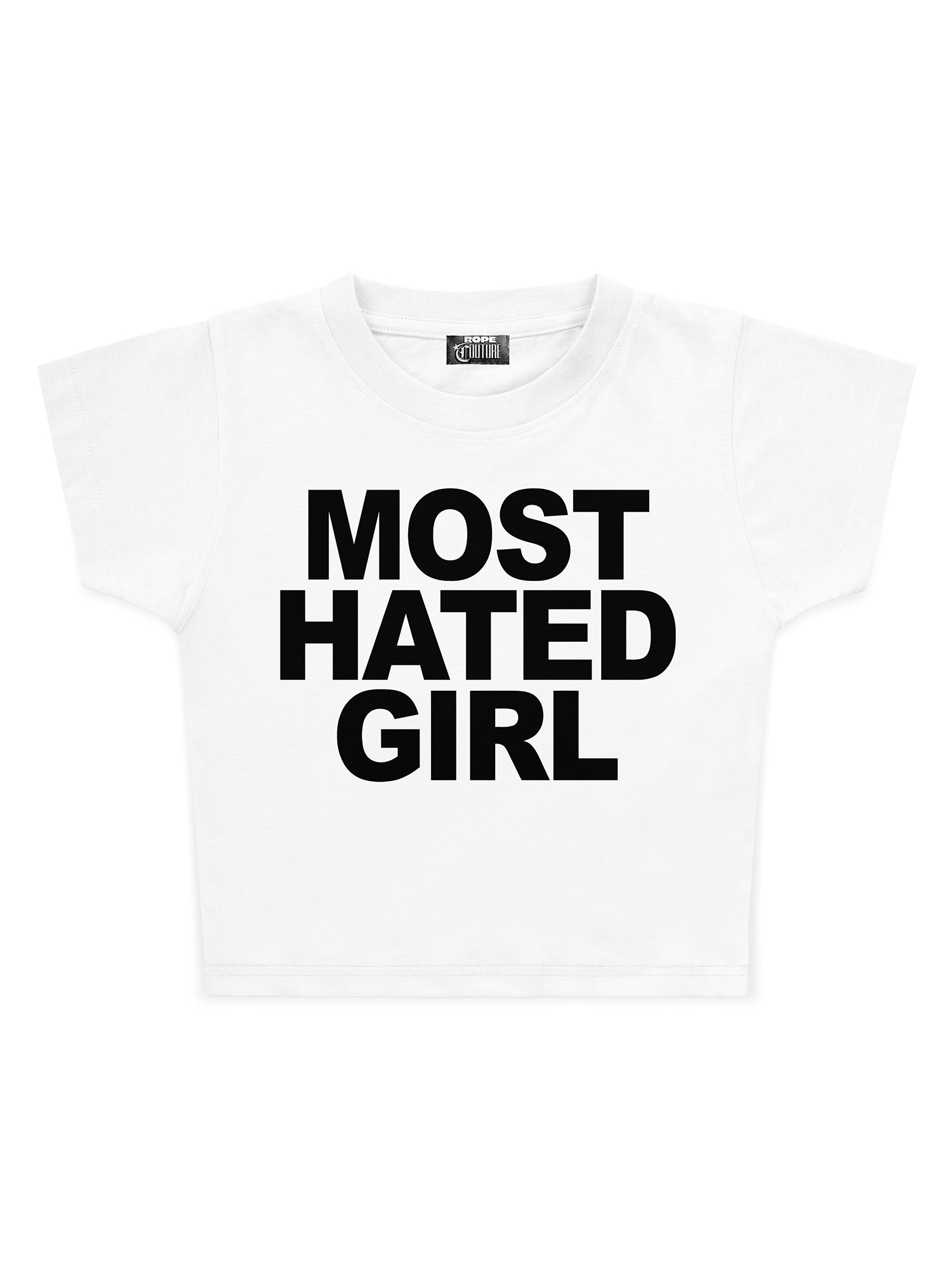 Most Hated Girl Baskılı Crop Baby Tee