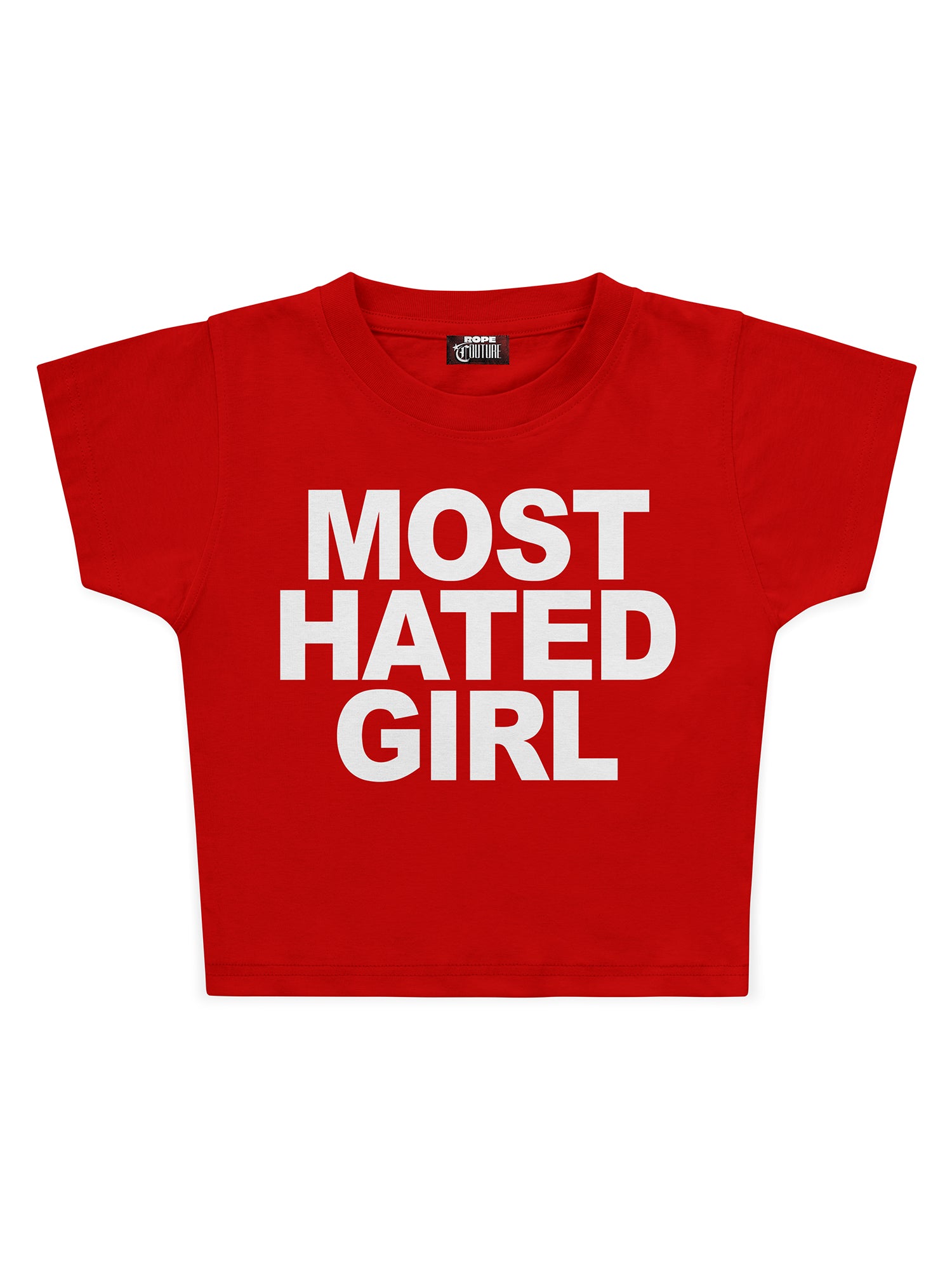 Most Hated Girl Baskılı Crop Baby Tee