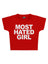 Most Hated Girl Baskılı Crop Baby Tee