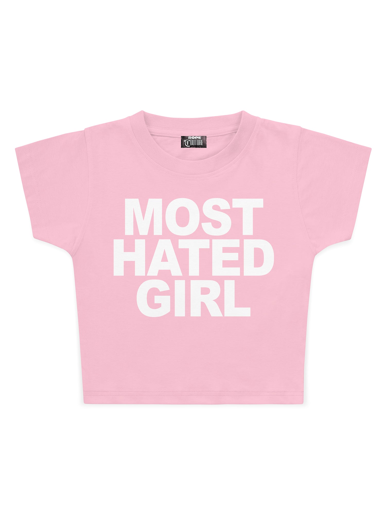 Most Hated Girl Baskılı Crop Baby Tee