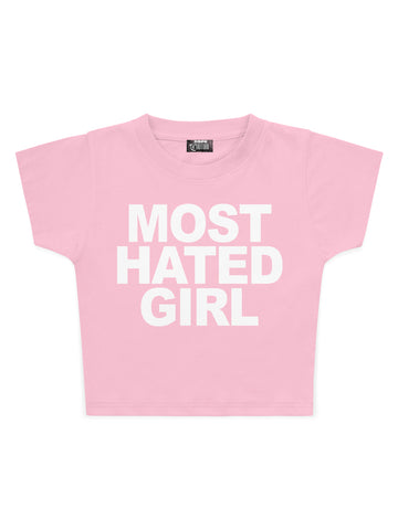 Most Hated Girl Baskılı Crop Baby Tee