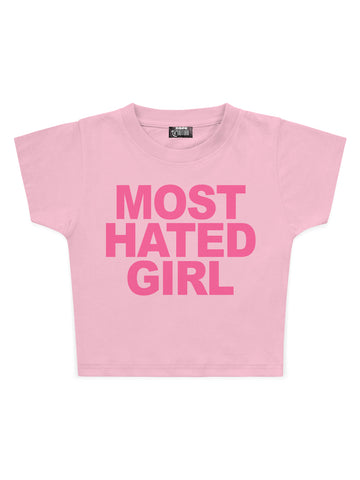 Most Hated Girl Baskılı Crop Baby Tee