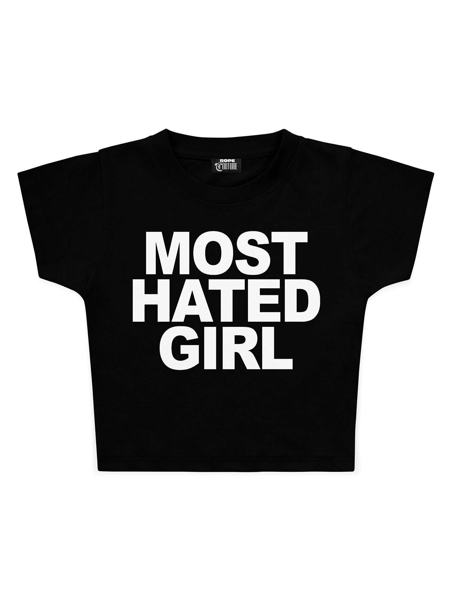 Most Hated Girl Baskılı Crop Baby Tee