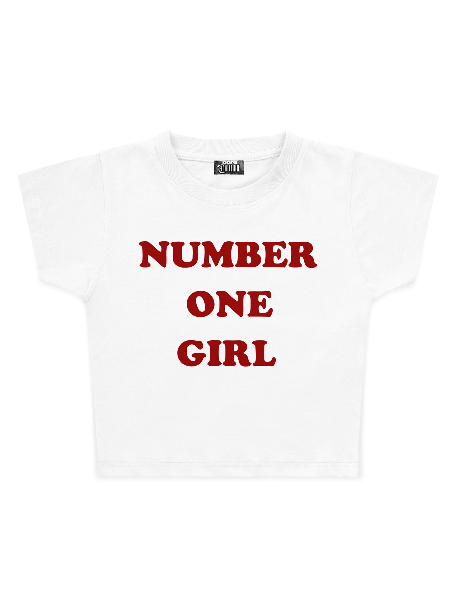 Number One Girl Baskılı Crop Baby Tee