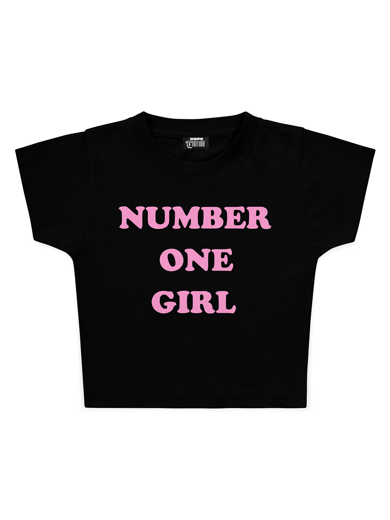 Number One Girl Baskılı Crop Baby Tee