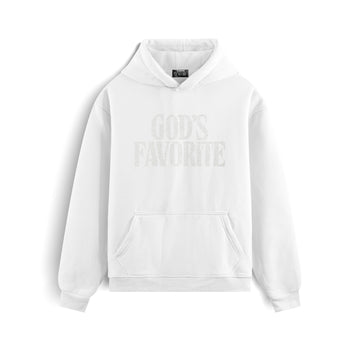 God's Favorite Taş Baskılı Kapüşonlu İçi Polarlı Oversize Hoodie Sweatshirt