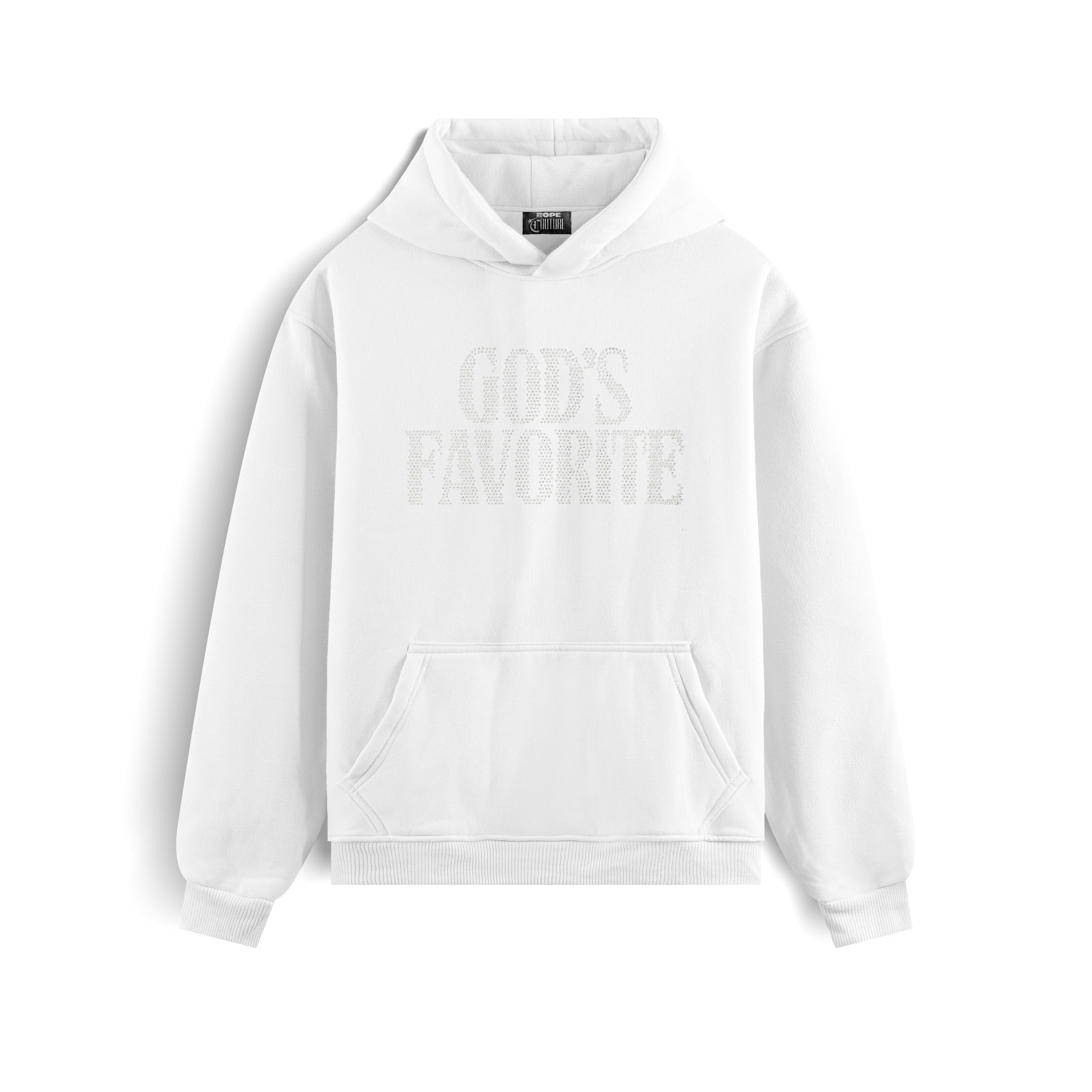 God's Favorite Taş Baskılı Kapüşonlu İçi Polarlı Oversize Hoodie Sweatshirt