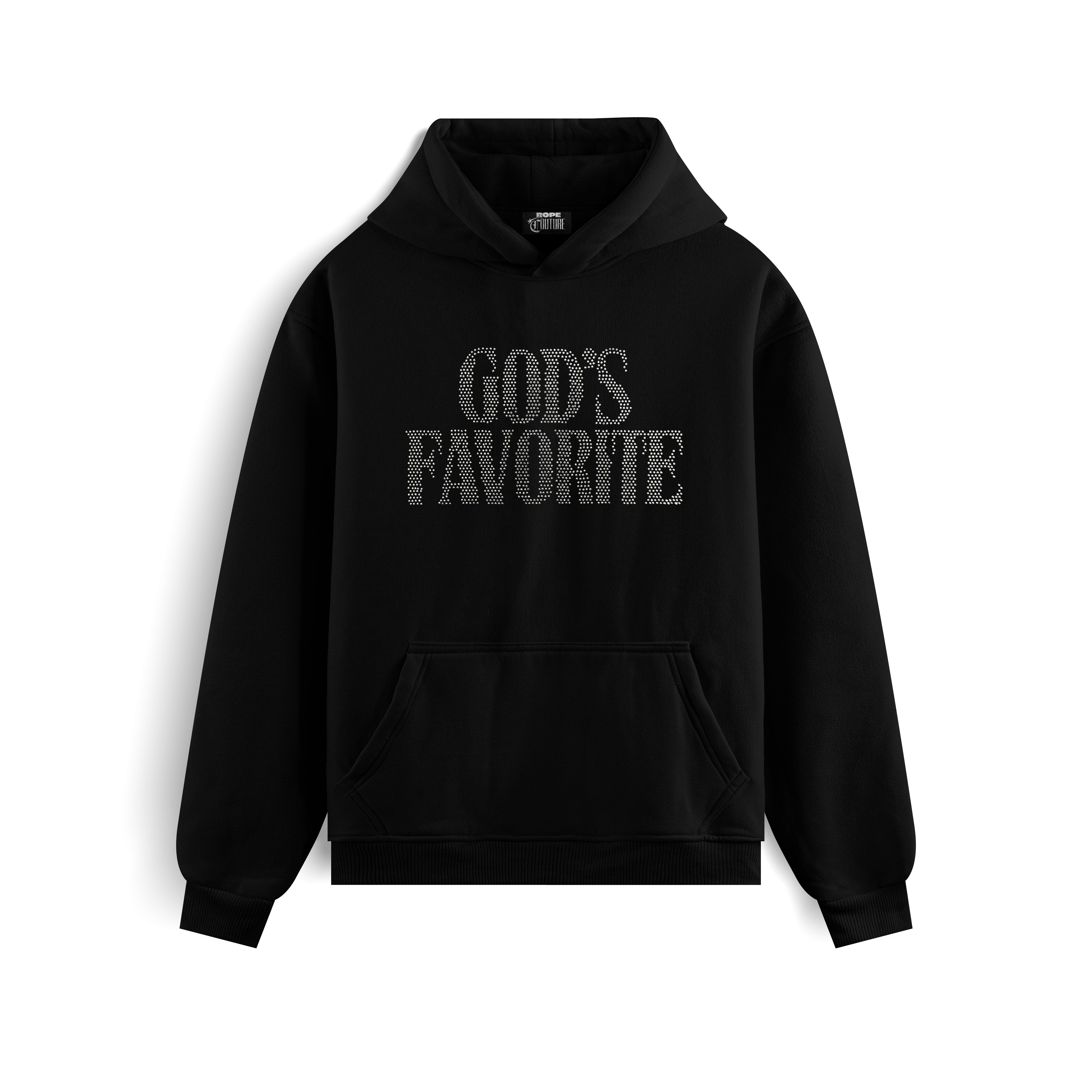 God's Favorite Taş Baskılı Kapüşonlu İçi Polarlı Oversize Hoodie Sweatshirt