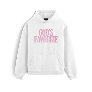 God's Favorite Taş Baskılı Kapüşonlu İçi Polarlı Oversize Hoodie Sweatshirt