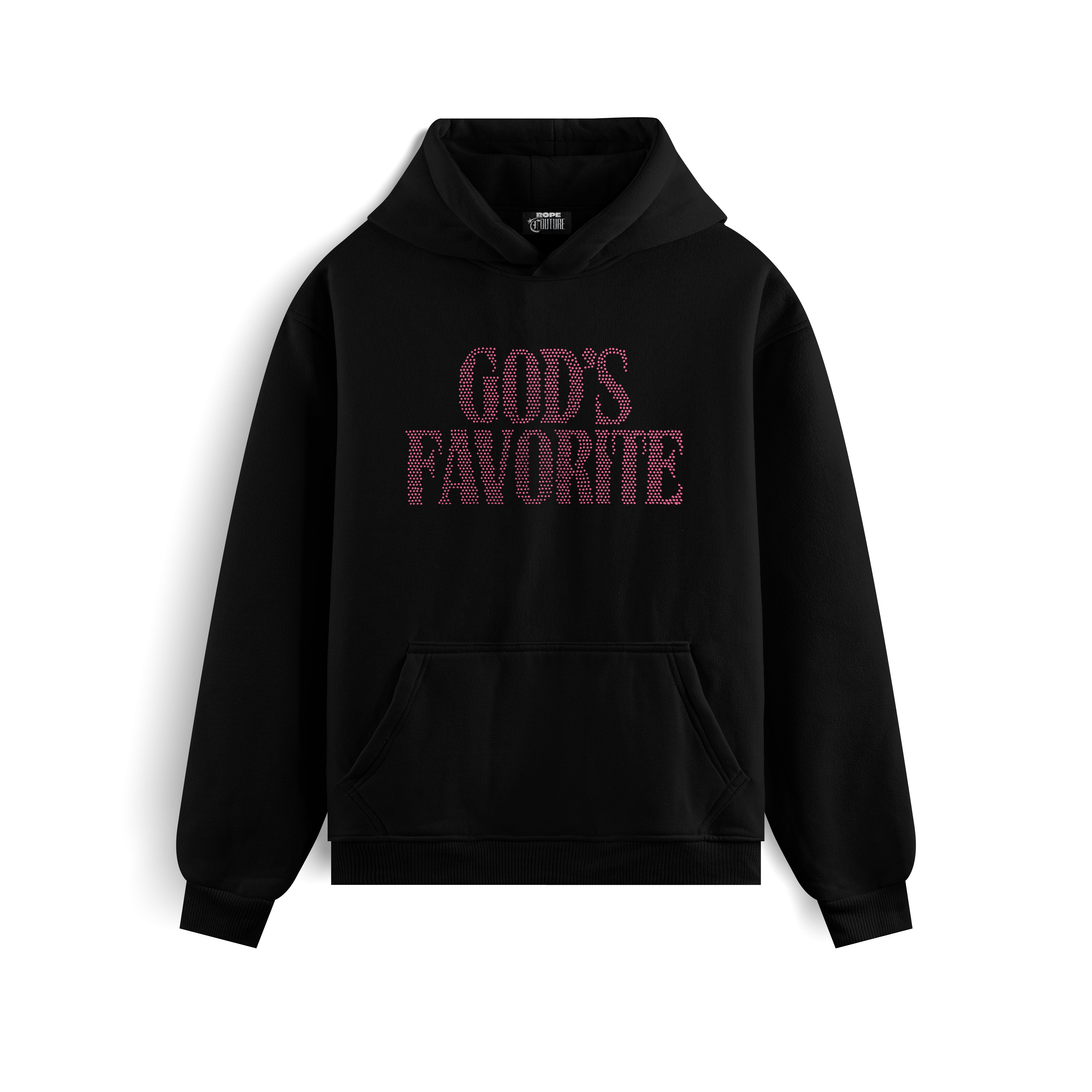 God's Favorite Taş Baskılı Kapüşonlu İçi Polarlı Oversize Hoodie Sweatshirt