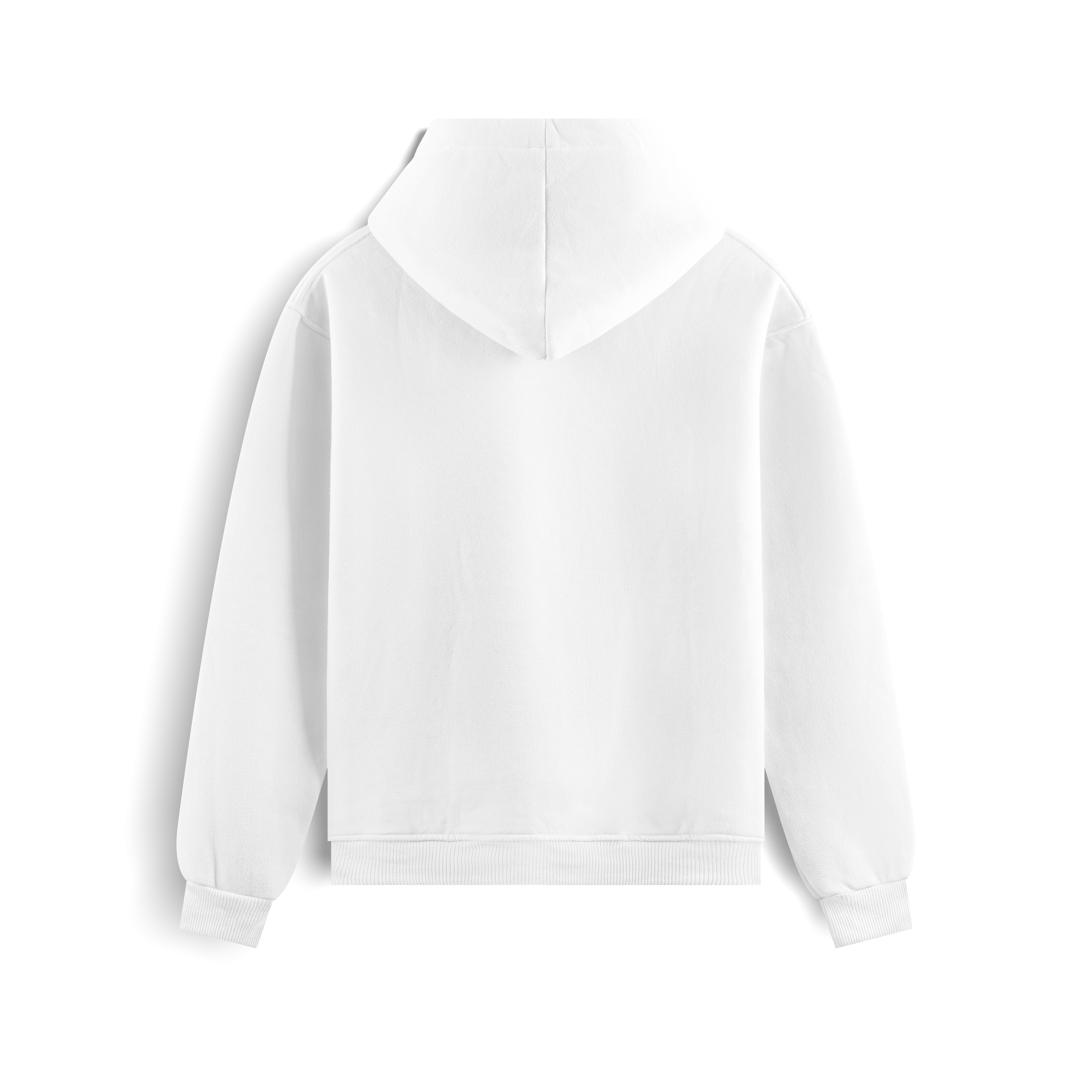 Quenn Taş Baskılı Oversize Kapüşonlu Içi Polarlı Sweatshirt Unisex - Beyaz
