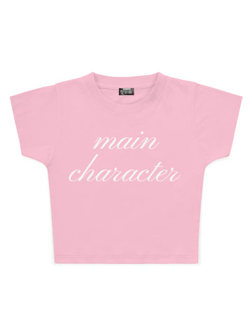 Main Character Baskılı Crop Baby Tee