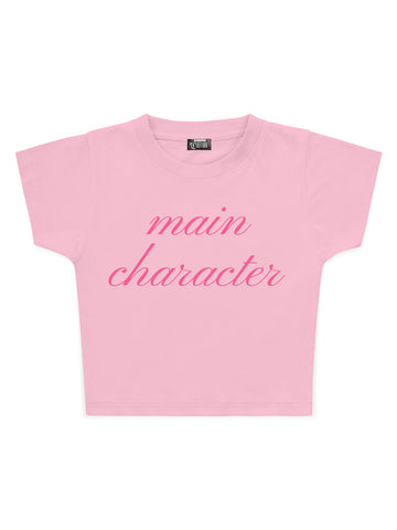 Main Character Baskılı Crop Baby Tee