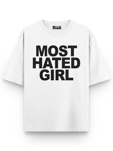 Most Hated Girl Baskılı Unisex Oversize Tişört