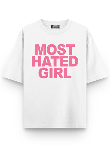 Most Hated Girl Baskılı Unisex Oversize Tişört