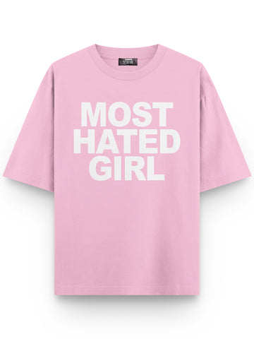 Most Hated Girl Baskılı Unisex Oversize Tişört
