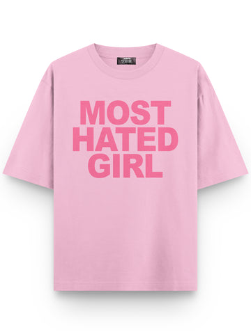 Most Hated Girl Baskılı Unisex Oversize Tişört