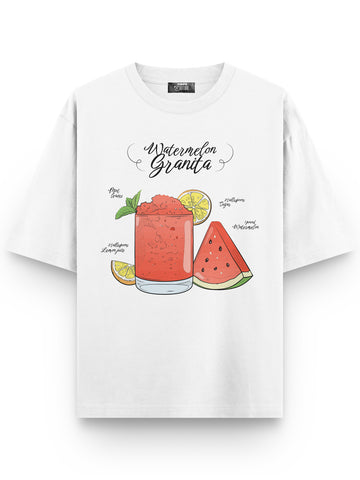 Watermelon Granita Baskılı Unisex Oversize Tişört
