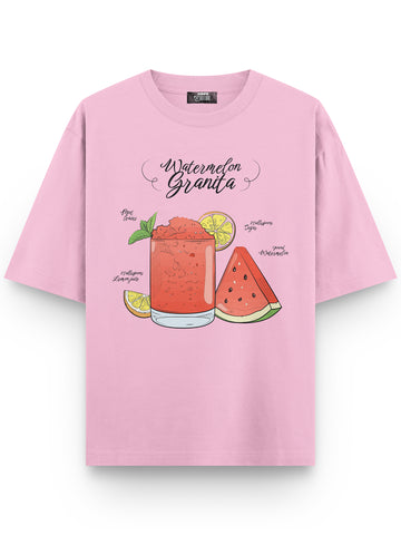 Watermelon Granita Baskılı Unisex Oversize Tişört
